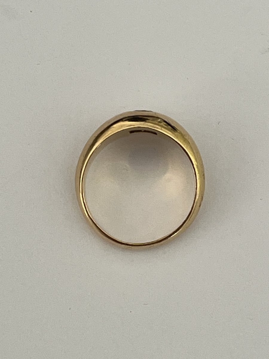 6664- Bague Jonc Or Jaune Diamant 0,25 ct-photo-2