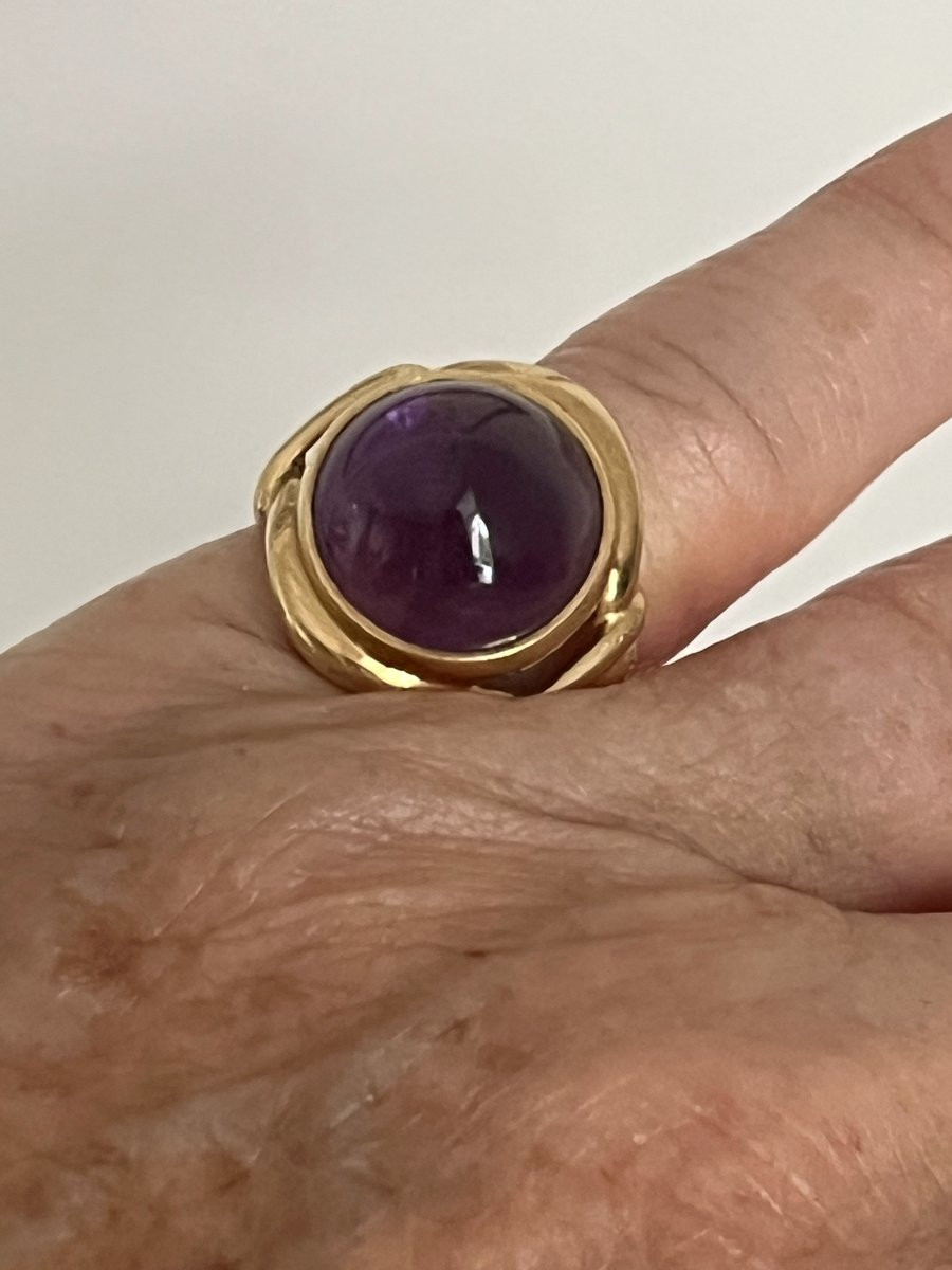 6668- Bague FRED Or Jaune Améthyste-photo-2