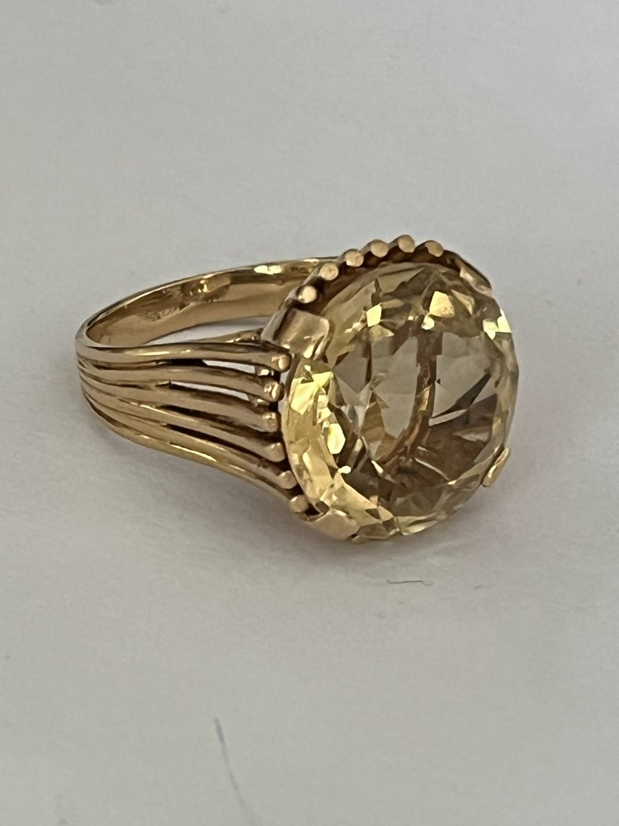 6689- Bague Cocktail Or Jaune Citrine 11,00 ct-photo-1