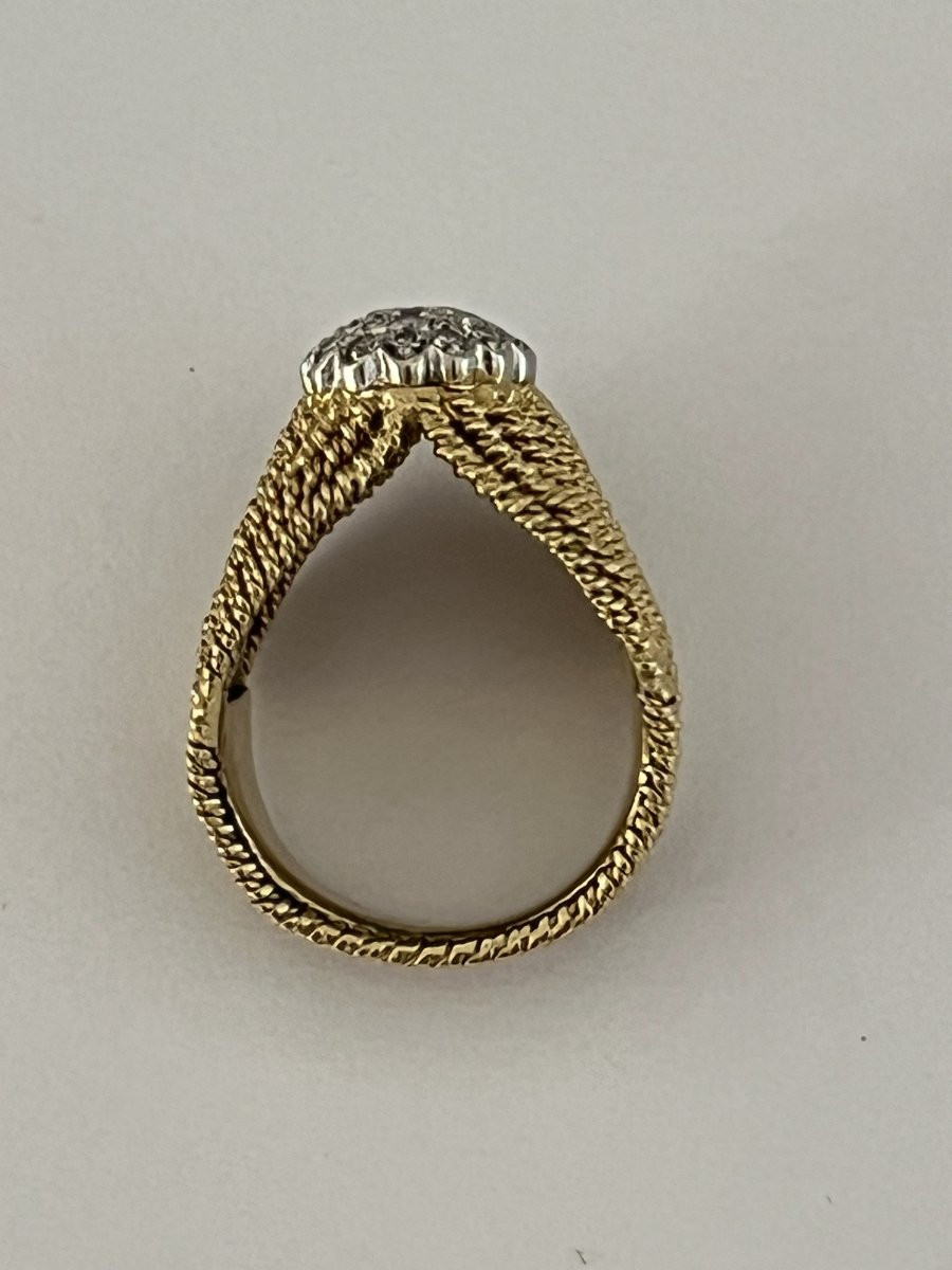 6699- Bague Circa 70 Fils d'Or Jaune Diamants-photo-3