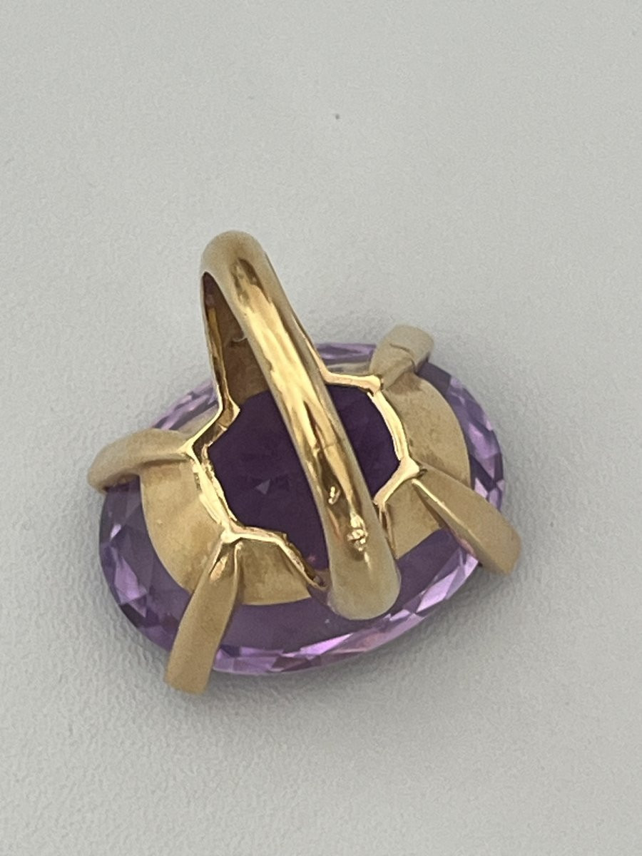 6710- Importante Bague Cocktail Or Jaune Améthyste 50,00 ct-photo-2