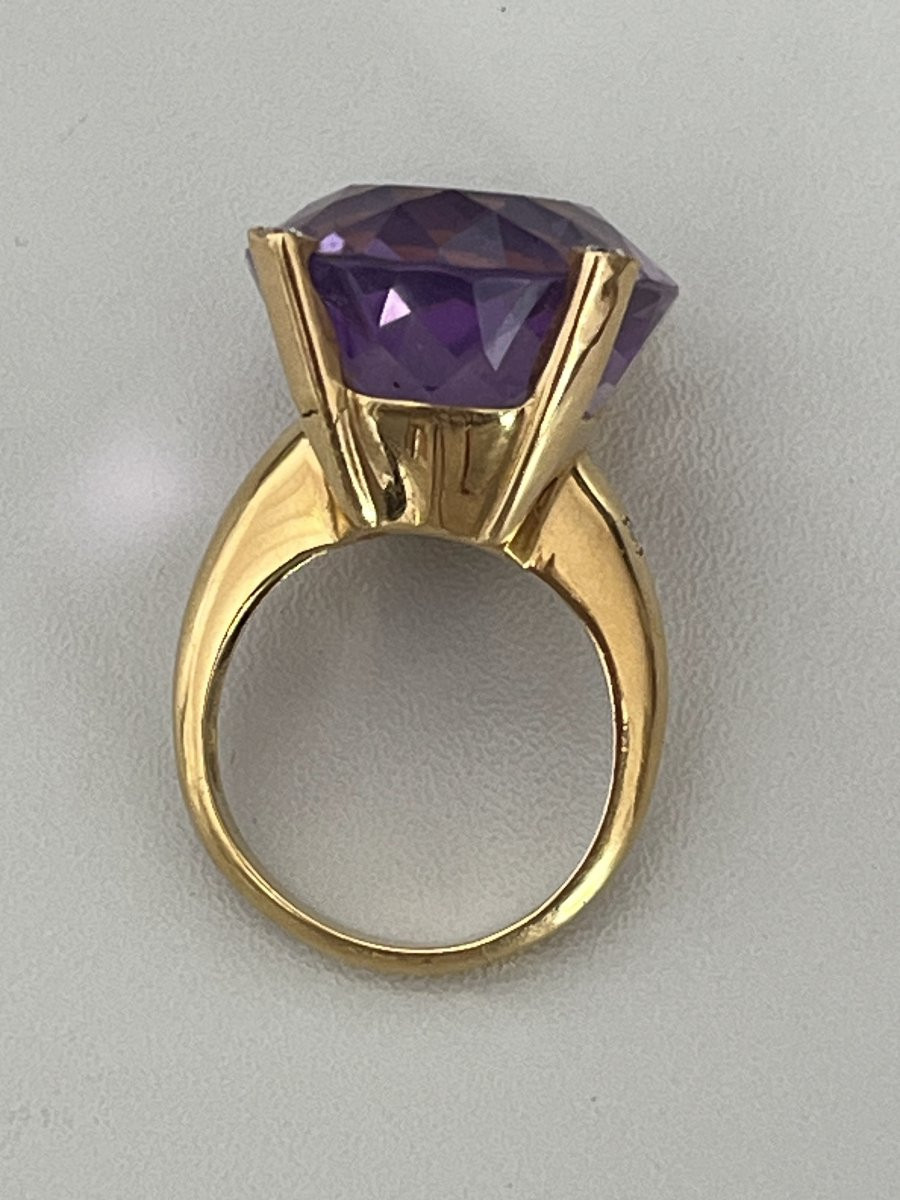 6710- Importante Bague Cocktail Or Jaune Améthyste 50,00 ct-photo-3