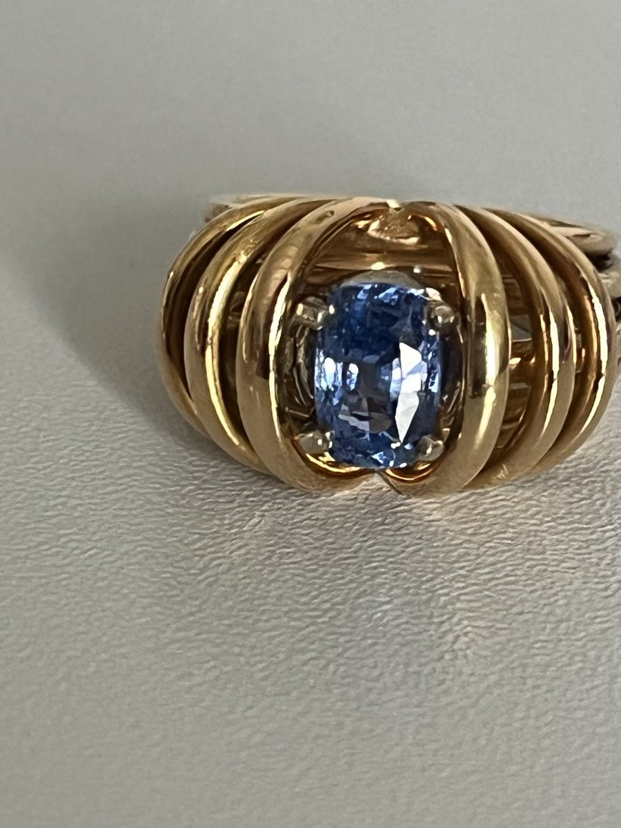 6737-Bague Or Rose Saphir 1,30 ct-photo-4