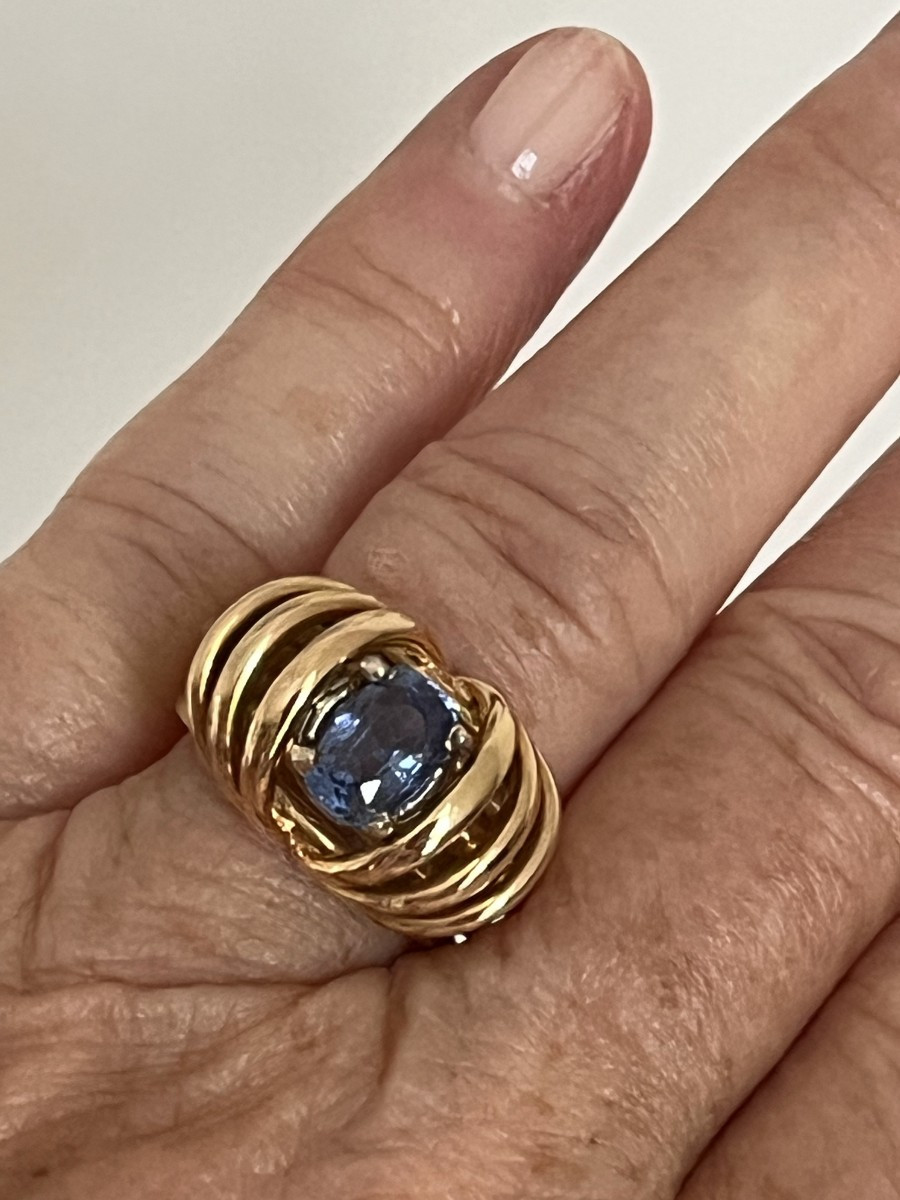 6737-Bague Or Rose Saphir 1,30 ct-photo-1