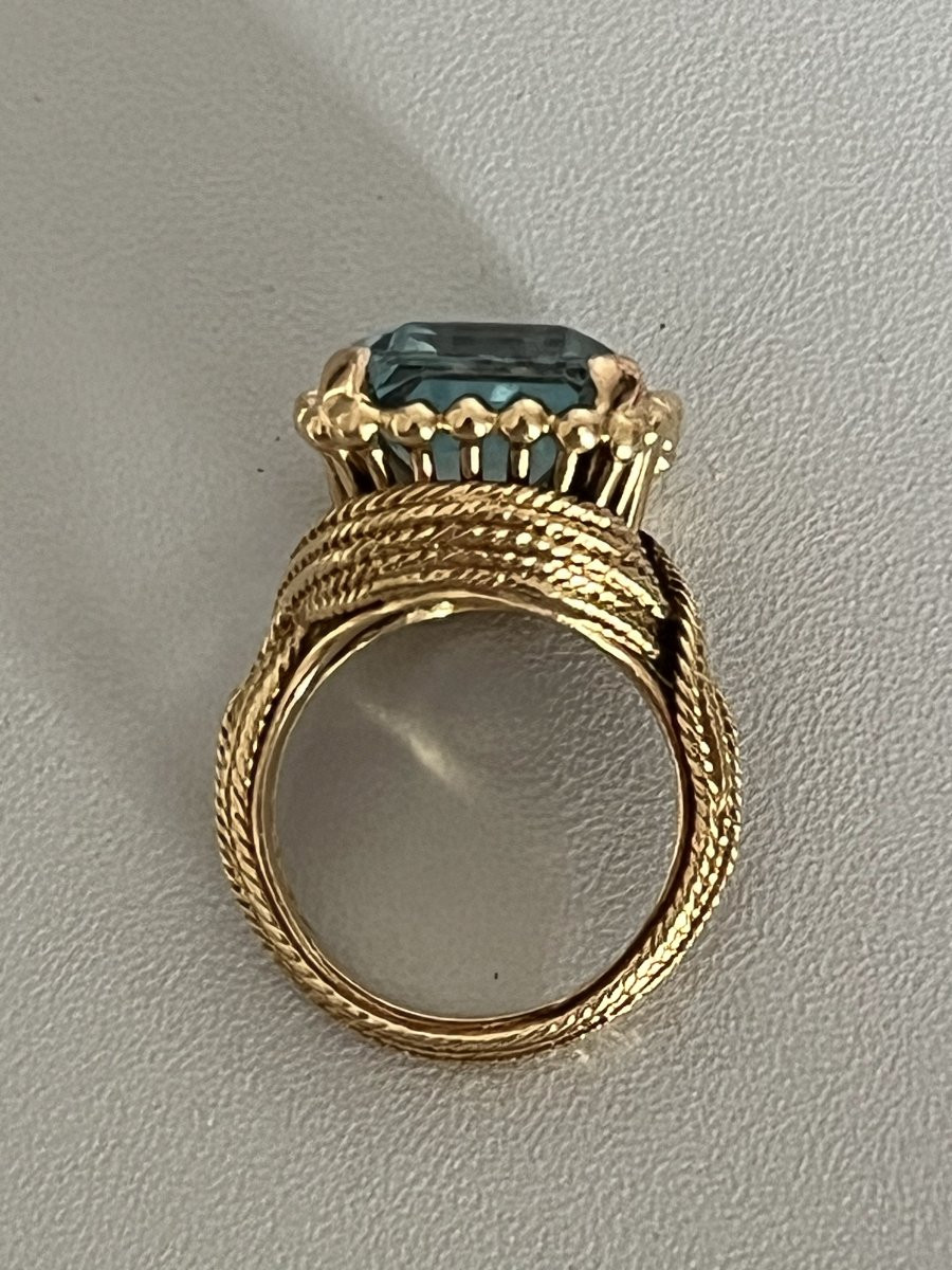 6755- Yellow Gold Aquamarine Ring 9.00 Ct-photo-4
