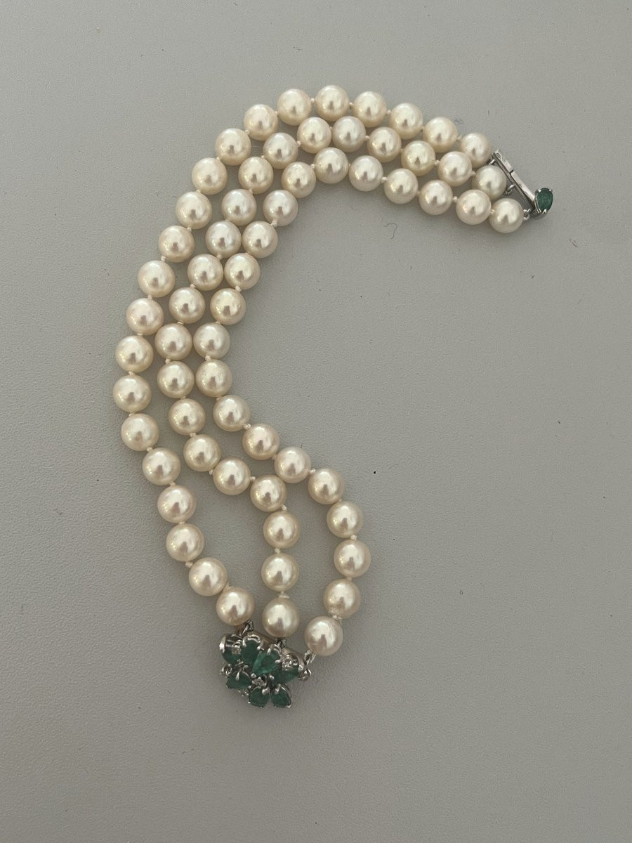 2008- 3 Row Cultured Pearl Bracelet-photo-2