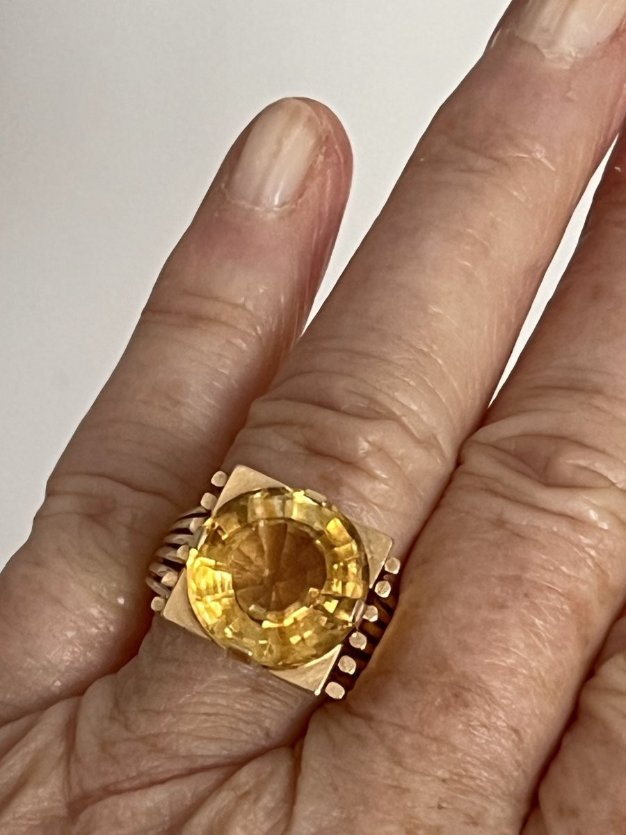 6541- Bague Or Jaune Citrine-photo-2