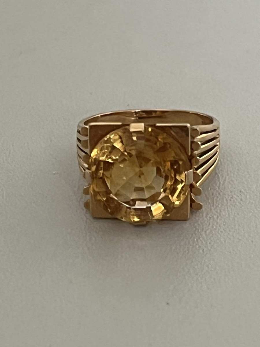 6541- Bague Or Jaune Citrine