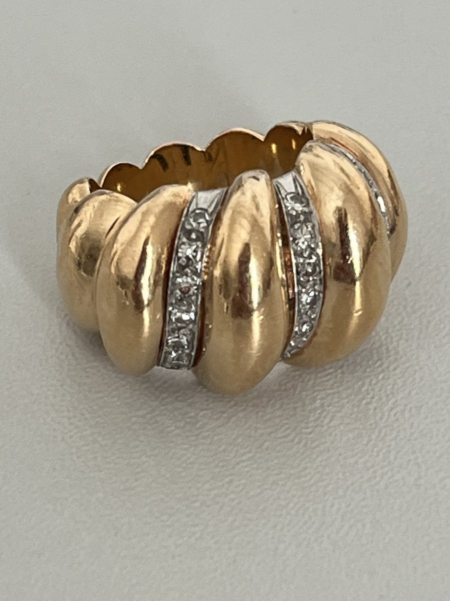 6776- Yellow Gold Ring With Diamonds-photo-4