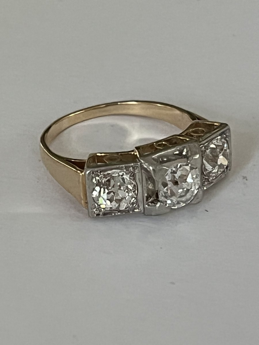 6623- Art Deco Platinum Diamond Ring (0.70 Ct In The Center)-photo-4