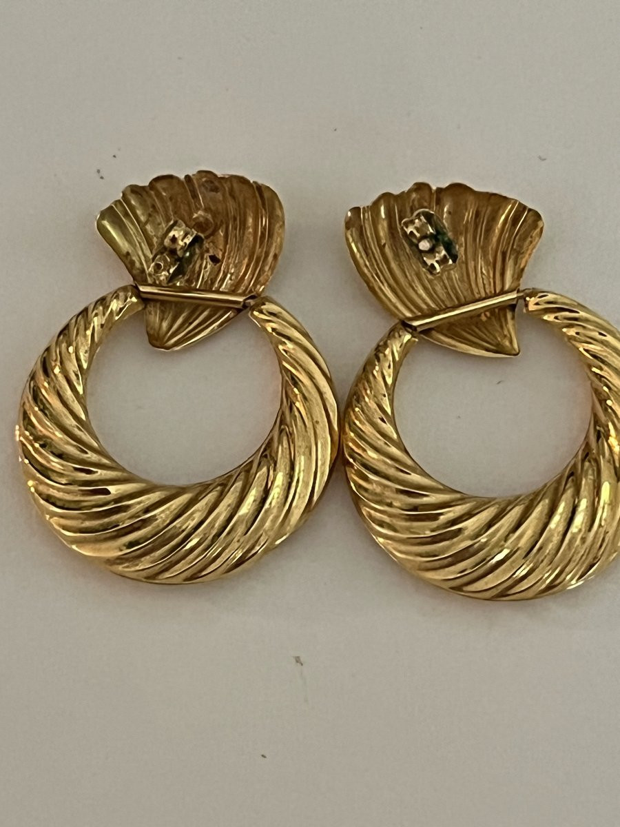 6655- Boucles d'Oreilles Or Jaune Torsadé-photo-4