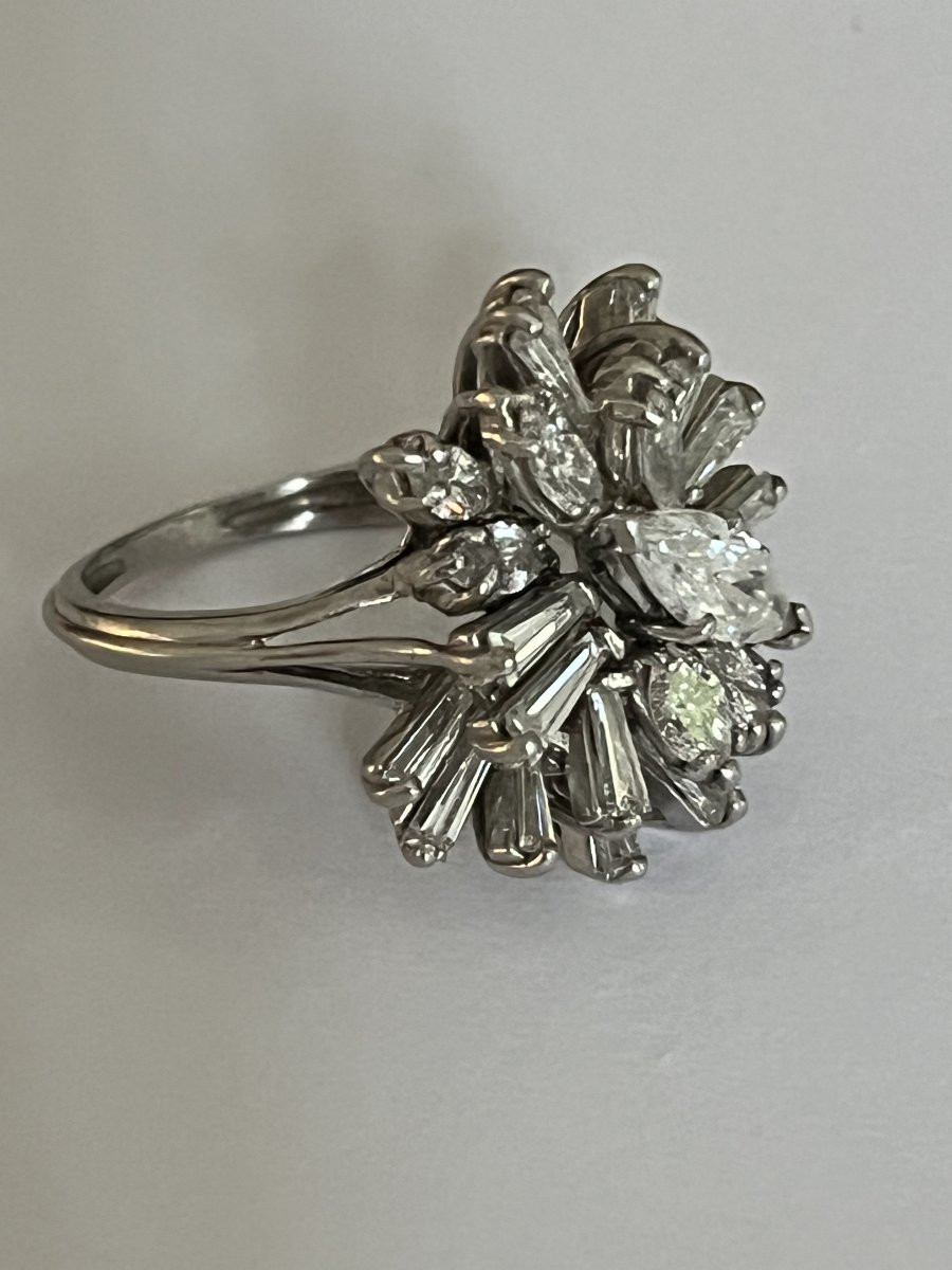 229- Bague Cocktail Platine Diamants 3,50 ct-photo-5