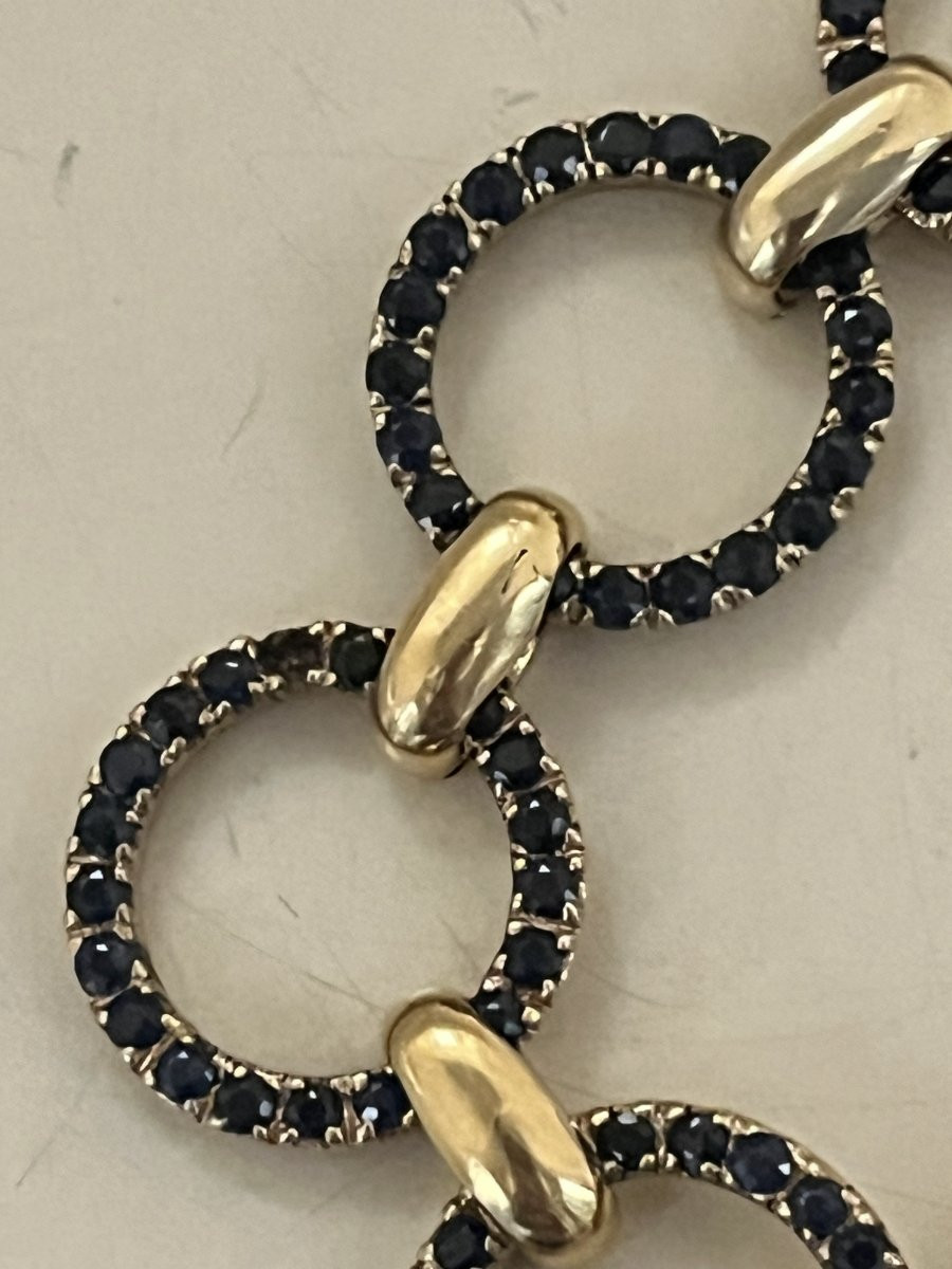 302- Bracelet Montre Dame Alexis Barthelay Or Jaune Saphirs-photo-3