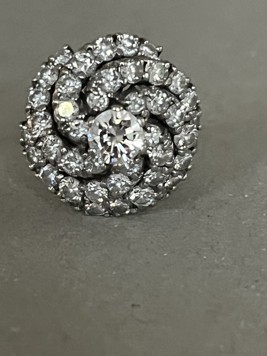 401- White Gold Dome Ring With 3.00 Ct Diamonds-photo-4