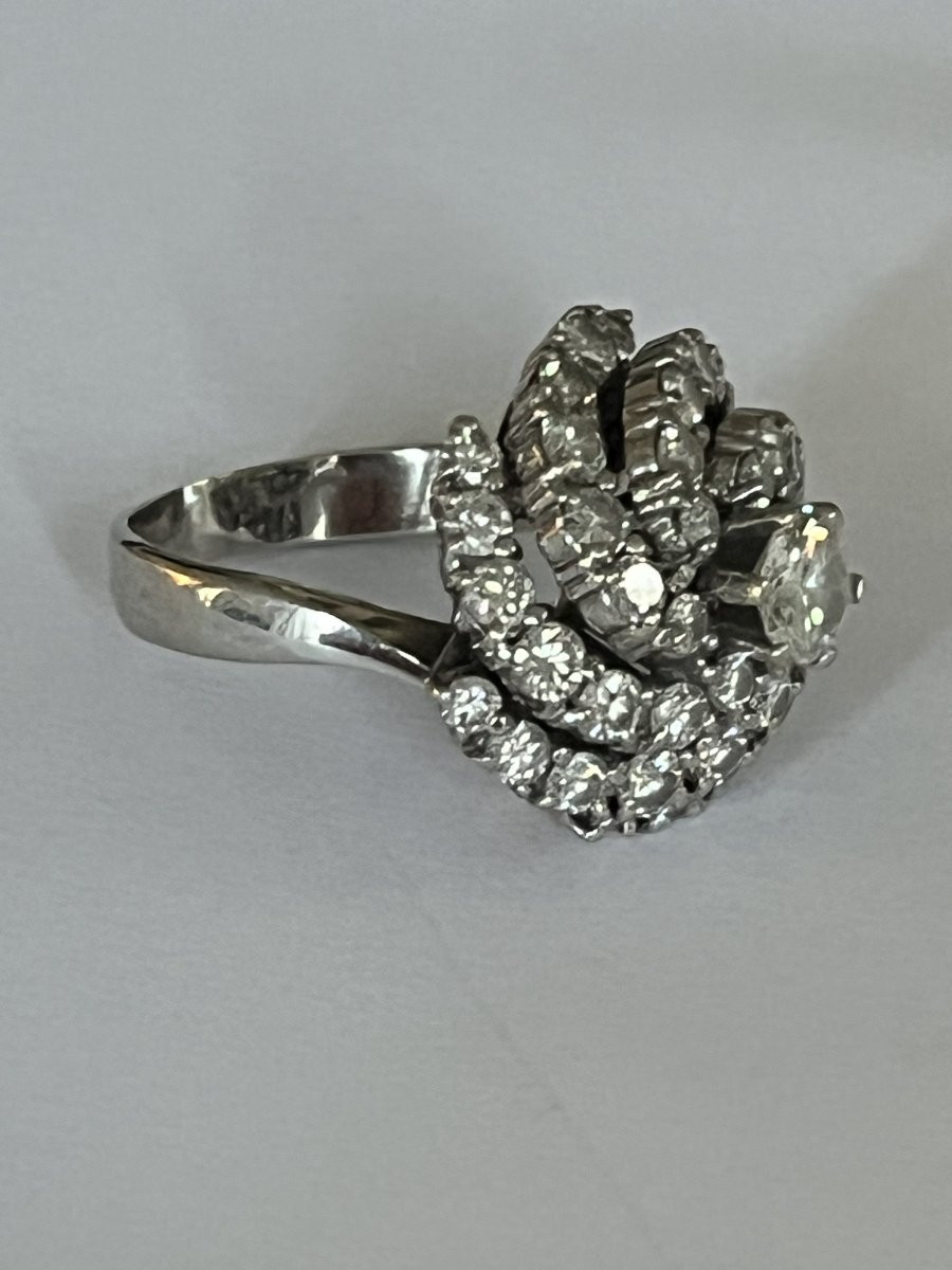 401- White Gold Dome Ring With 3.00 Ct Diamonds-photo-3