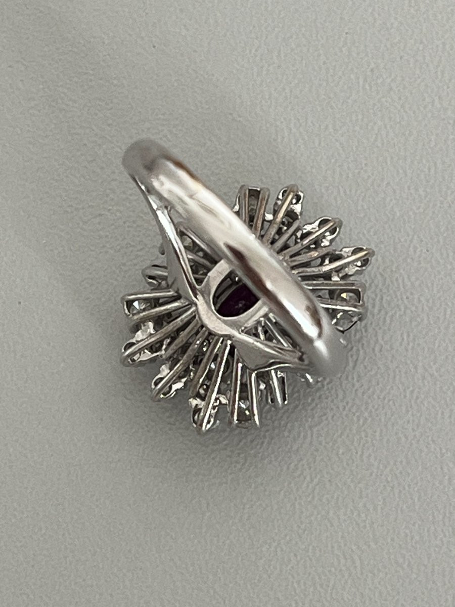 6770- White Gold Ring Pink Sapphire Diamonds-photo-3