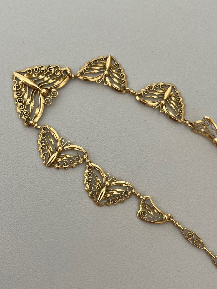 6780- Antique Yellow Gold Drapery Necklace