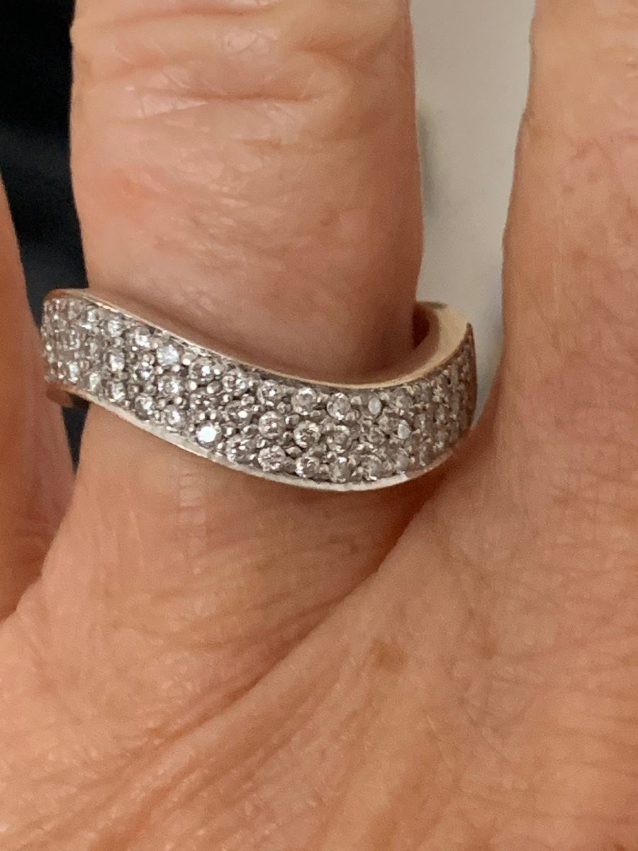 1894- White Gold Diamond Movement Ring-photo-4