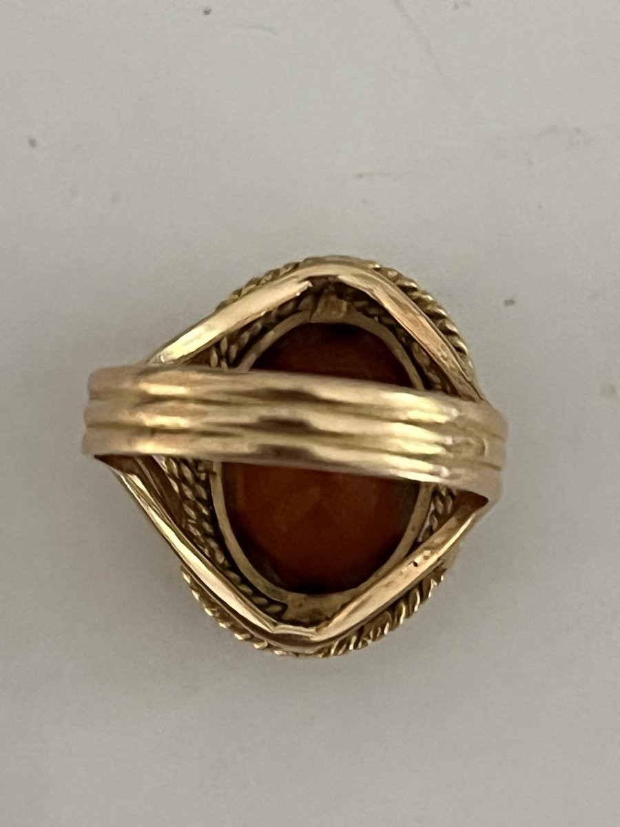 6801- Yellow Gold Braided Tourmaline Ring-photo-2