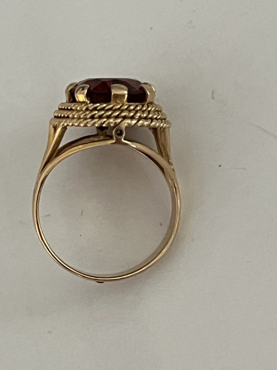 6801- Yellow Gold Braided Tourmaline Ring-photo-3