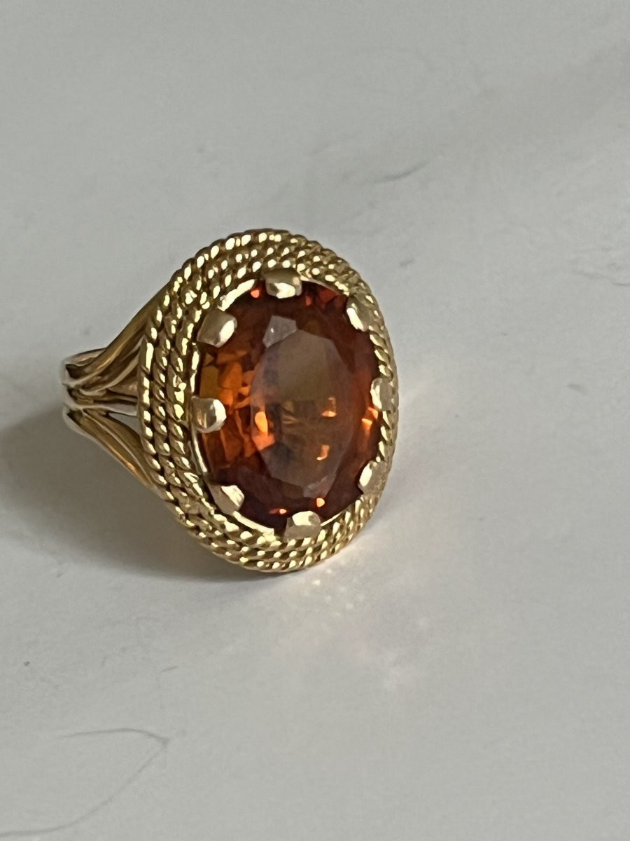 6801- Yellow Gold Braided Tourmaline Ring-photo-4