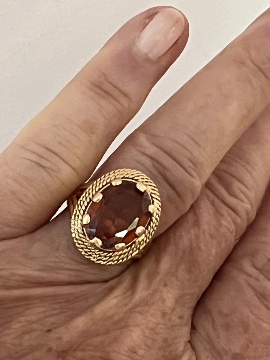 6801- Yellow Gold Braided Tourmaline Ring-photo-2