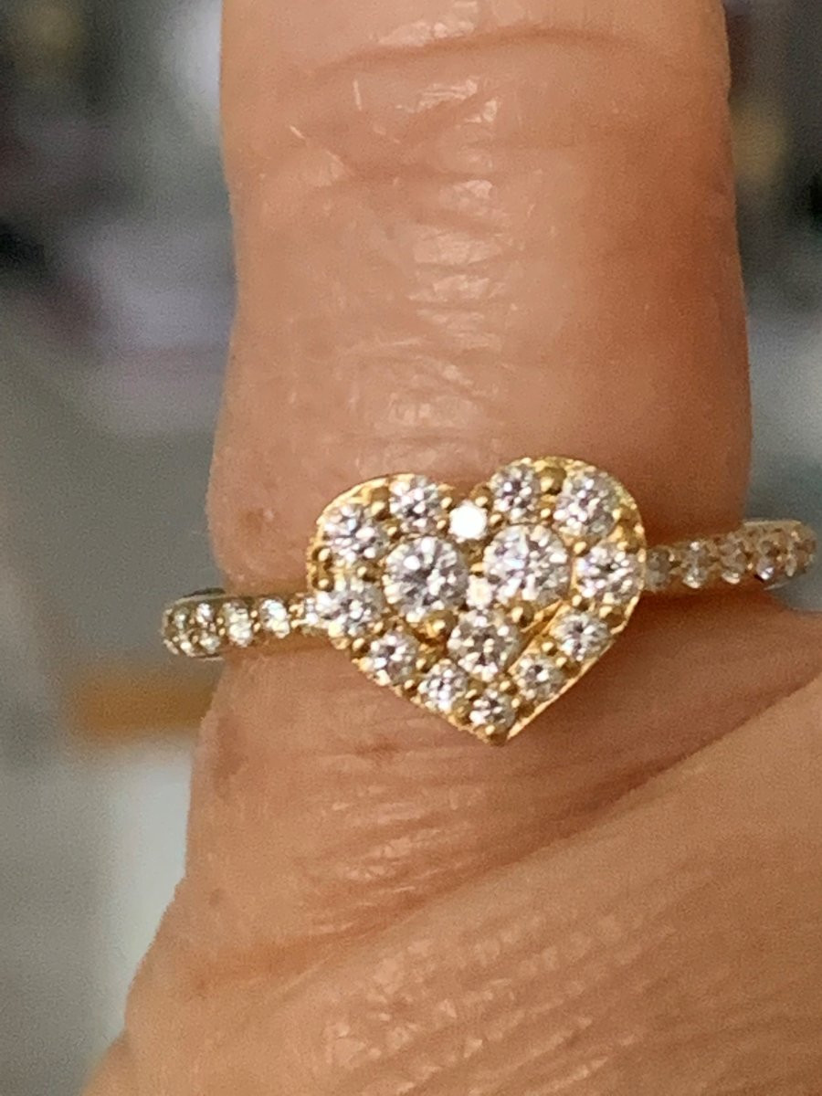 2116- Ponte Vecchio Heart Ring Yellow Gold Diamonds-photo-2