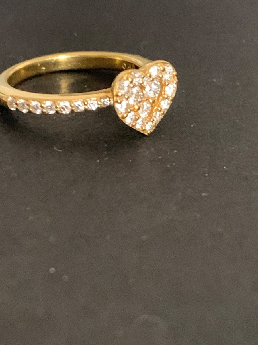 2116- Ponte Vecchio Heart Ring Yellow Gold Diamonds-photo-4
