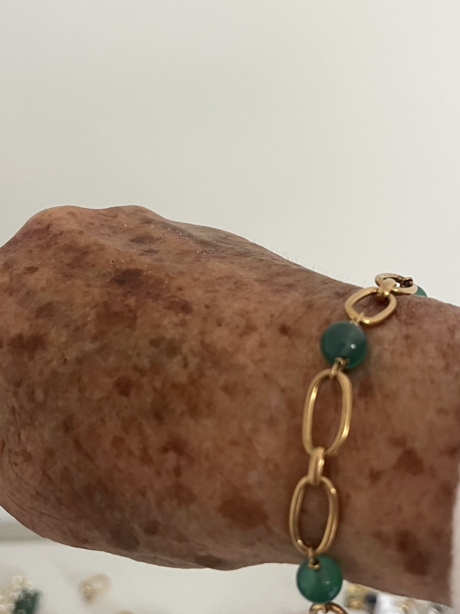 6944- Bracelet Or Jaune Chrysoprases-photo-2