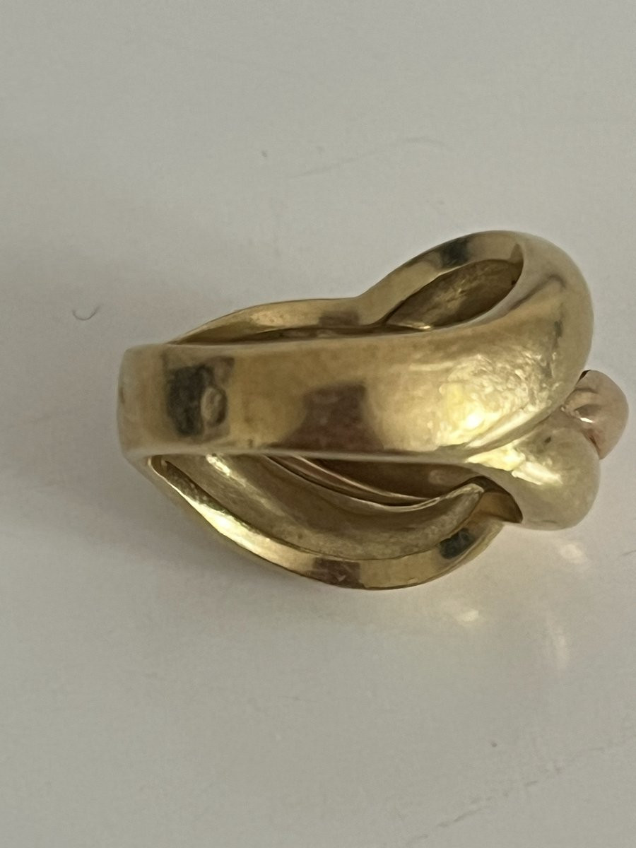6946- Interlaced Ring 3 Golds-photo-2