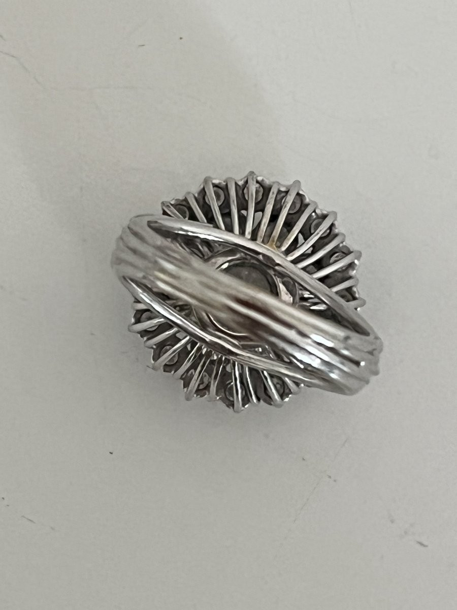 6960-important Flower Ring White Gold Diamonds 2.00 Ct-photo-2