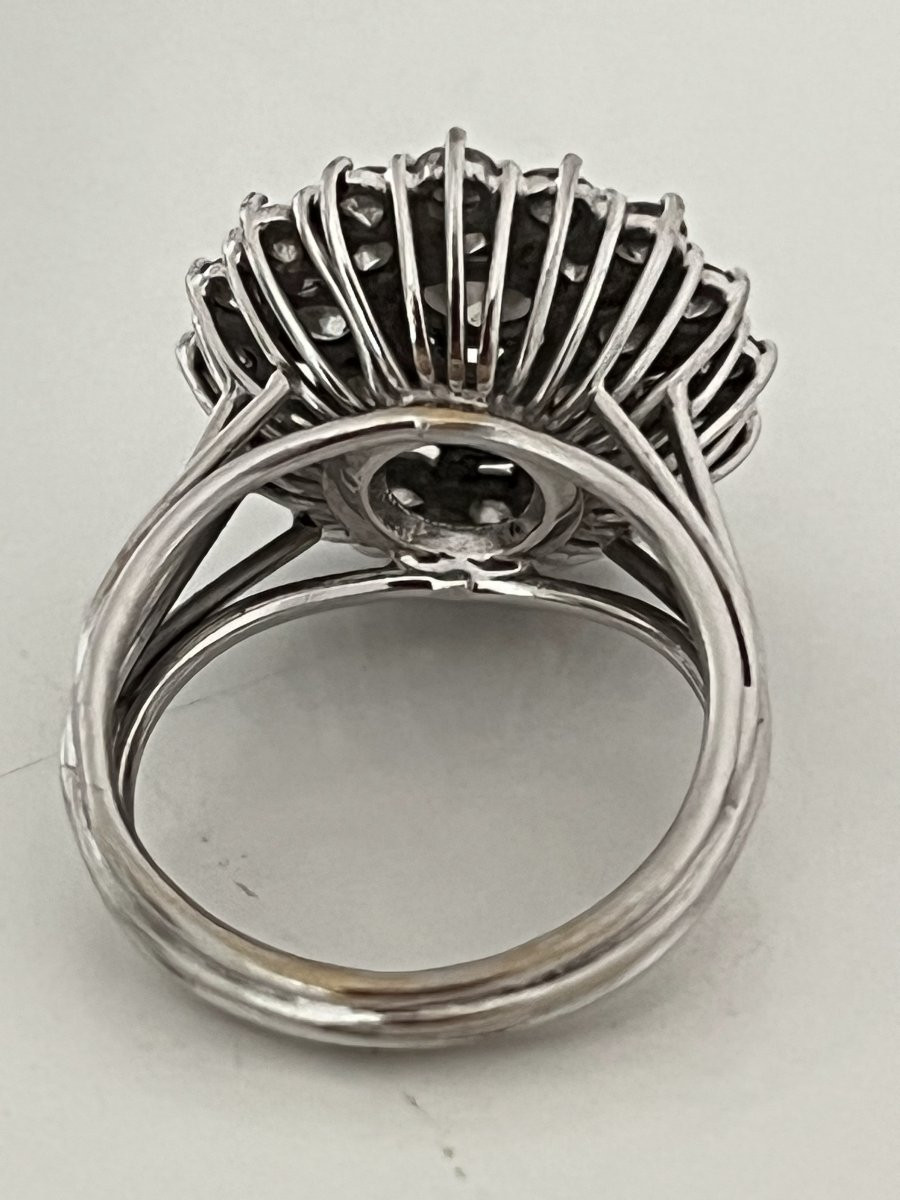 6960-important Flower Ring White Gold Diamonds 2.00 Ct-photo-3