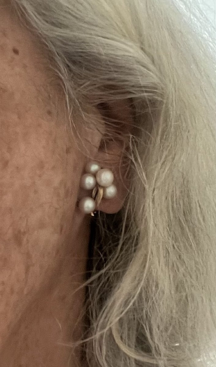 6965b- Yellow Gold Akoya Pearl Earrings-photo-2