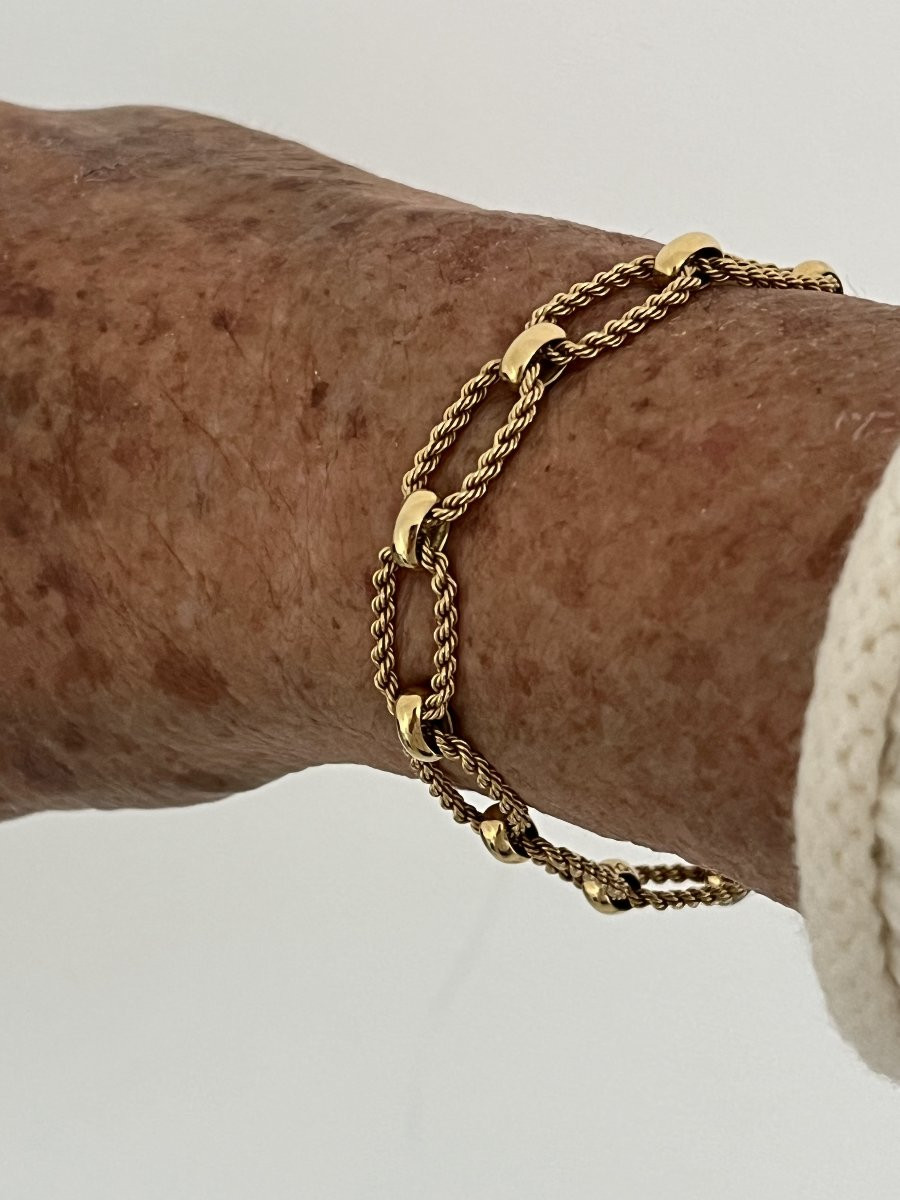 6966-twisted Yellow Gold Bracelet-photo-2