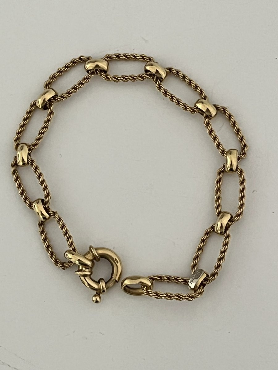 6966-twisted Yellow Gold Bracelet-photo-3