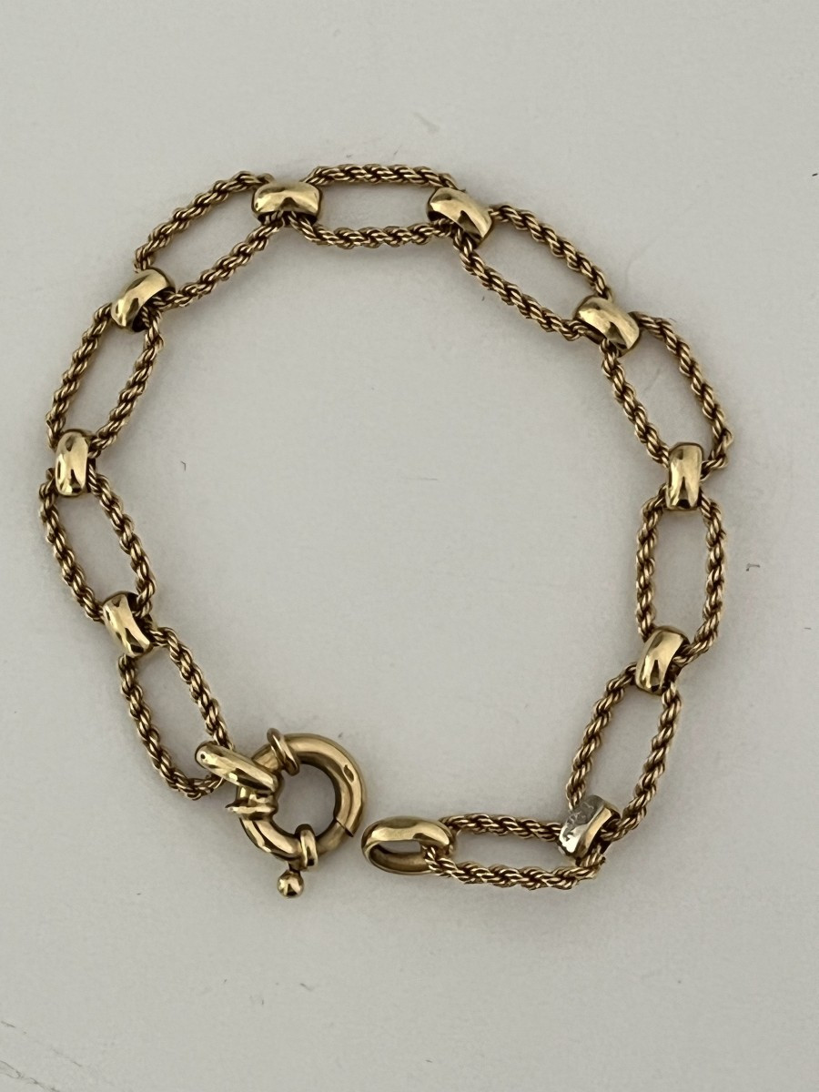 6966-twisted Yellow Gold Bracelet