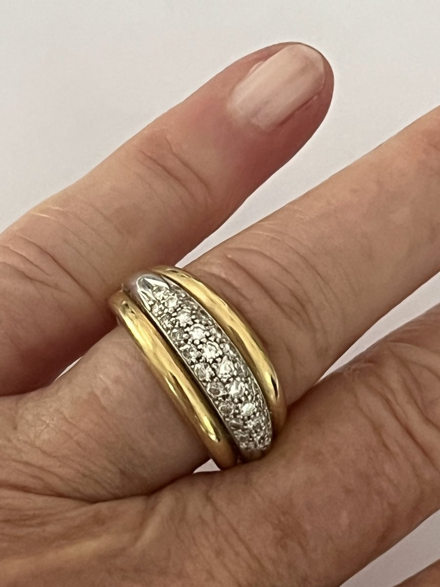 6839- Yellow Gold Diamond Band Ring-photo-2