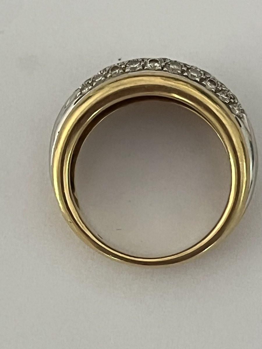 6839- Yellow Gold Diamond Band Ring-photo-3