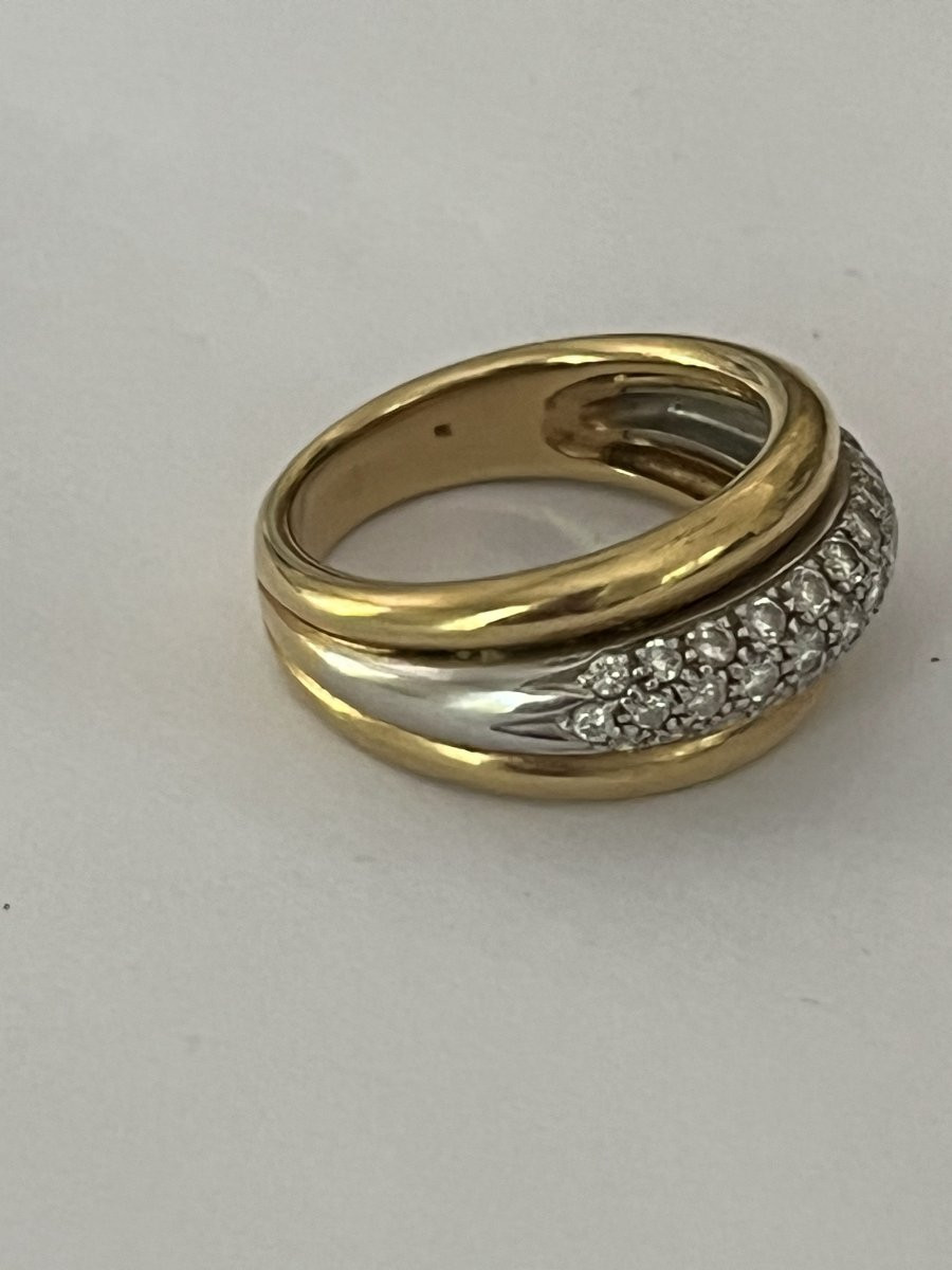 6839- Yellow Gold Diamond Band Ring-photo-4