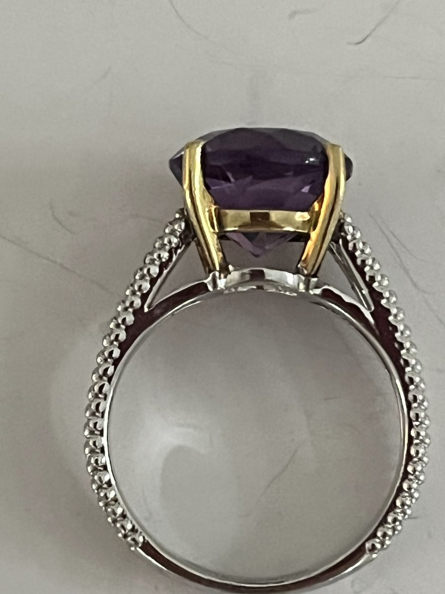 6915- Mauboussin Ritournelle Ring White Gold Silver Amethyst-photo-3