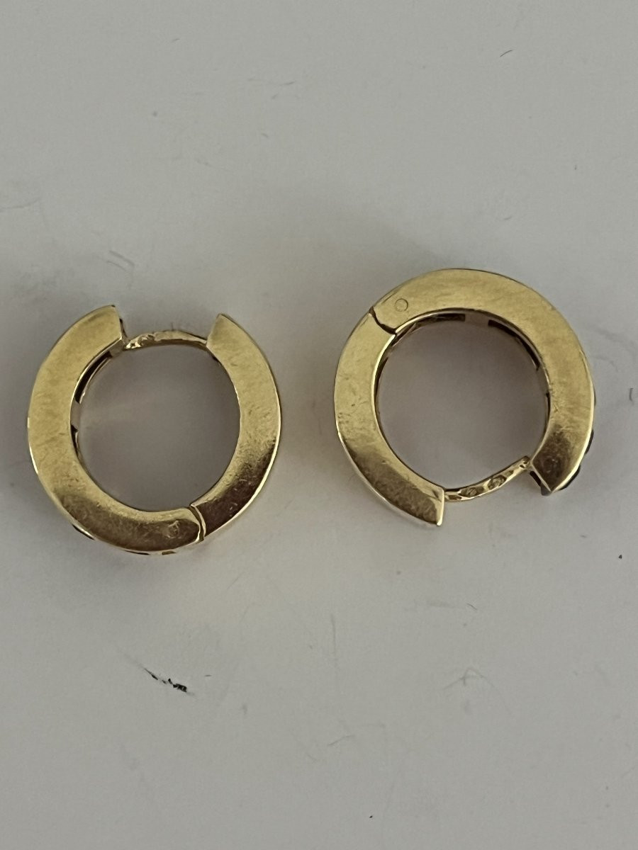 6916- Yellow Gold Garnet Earrings-photo-4