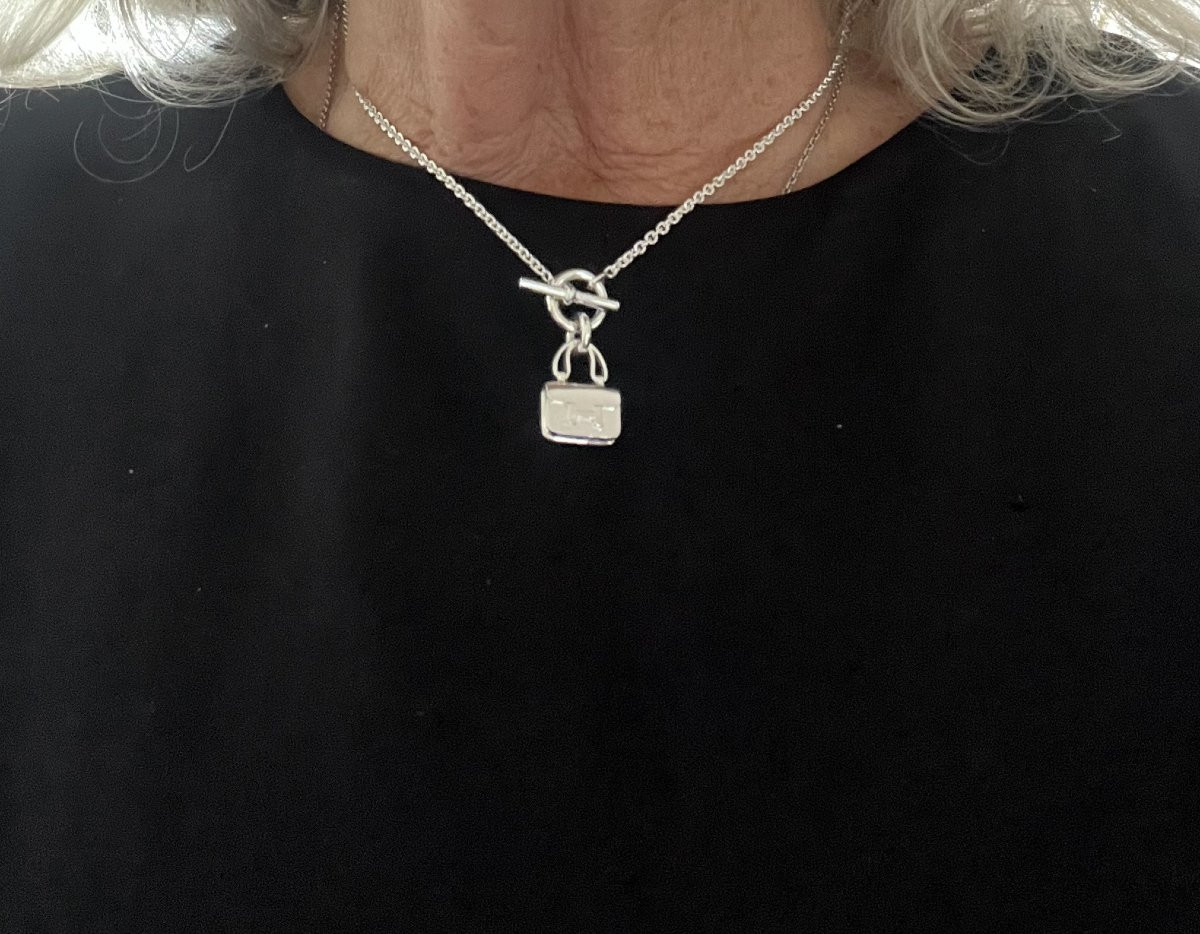 6920- Hermes Amulets Silver Pendant-photo-2