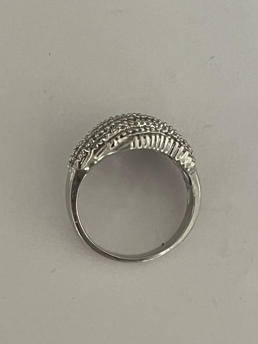 6928- White Gold And Diamond Domed Ring -photo-4