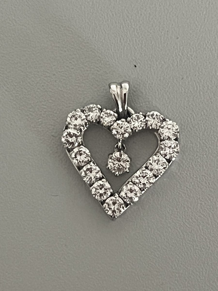 6941- White Gold Heart Pendant With Diamonds 1.80 Ct-photo-3