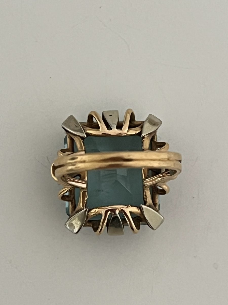 6958- Yellow Gold Tourmaline Cocktail Ring-photo-2