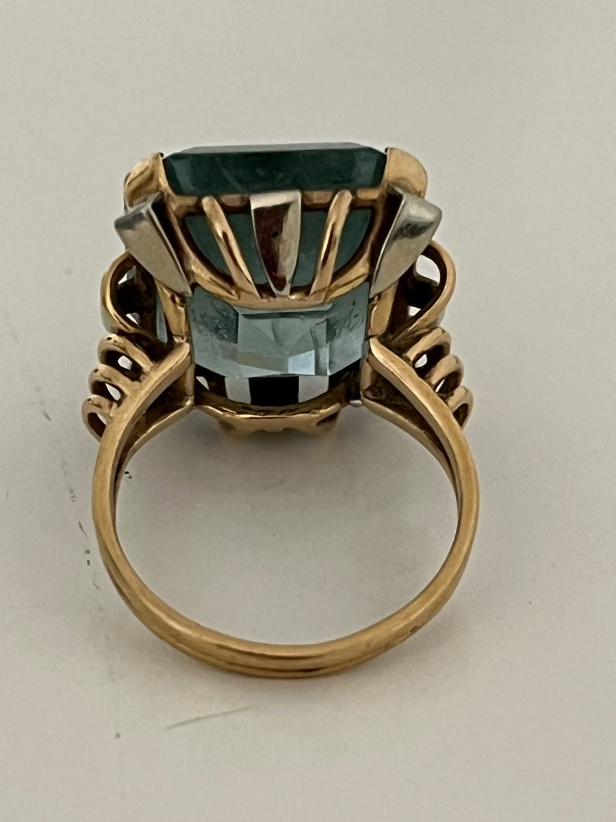 6958- Yellow Gold Tourmaline Cocktail Ring-photo-3