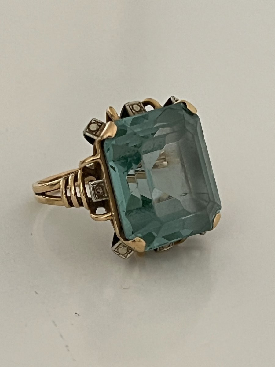 6958- Yellow Gold Tourmaline Cocktail Ring-photo-4