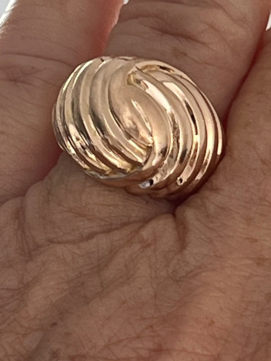 3682- Bague Dôme Or Jaune Torsadé-photo-3