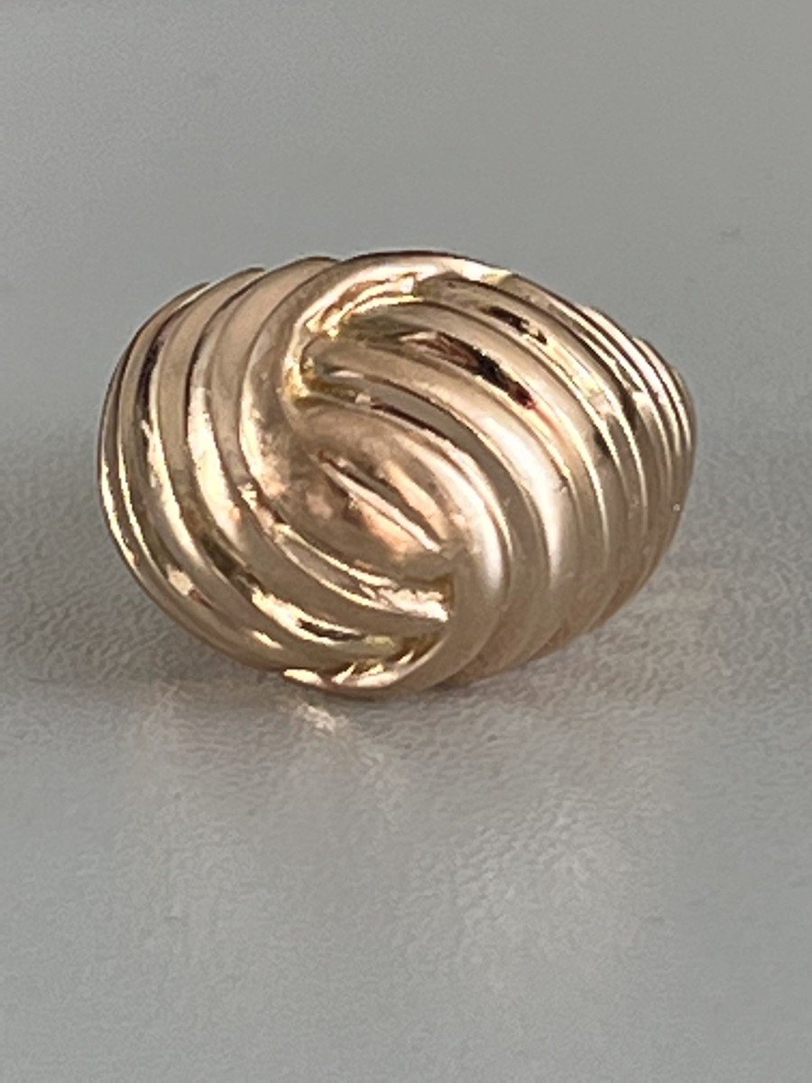 3682- Bague Dôme Or Jaune Torsadé