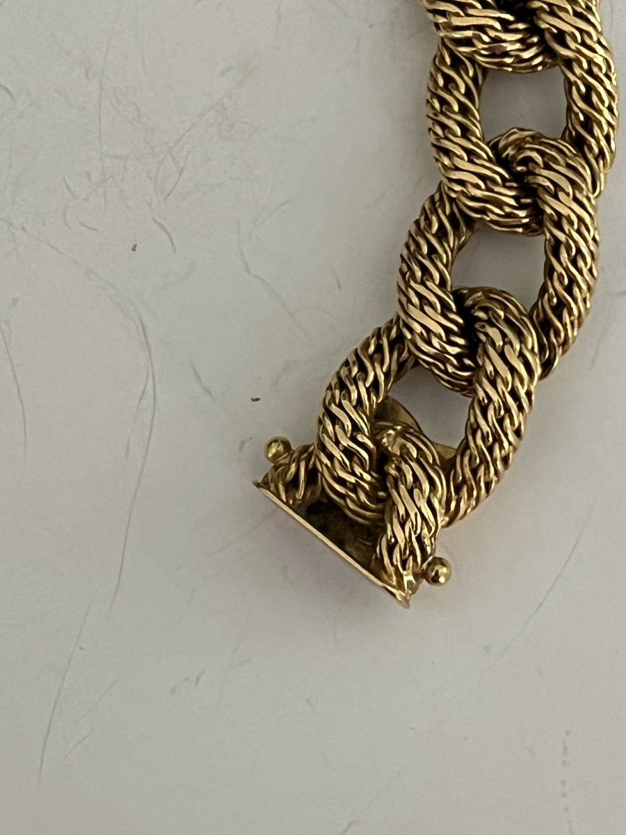 4585- Bracelet Or Jaune Maille Tressée-photo-2